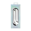 Clarity Heras Halo Glass Dildo packaging showcasing elegant design for intimate pleasure.