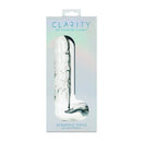 Clarity Seraphic Opus Glass Dildo packaging showcasing its elegant design and premium borosilicate glass material.