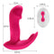 Litty Clitty wearable vibrator with ergonomic design and remote control showcasing dimensions and measurement details.
