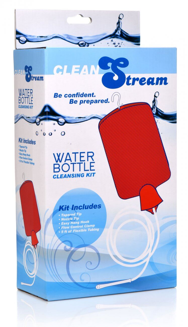 Clean Stream Water Bottle Douche Kit packaging showing comprehensive cleansing solution essentials.