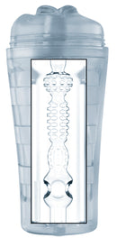 Mistress Courtney Diamond Deluxe Mouth Stroker Clear in a protective storage case with a lifelike design.