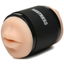 Mistress Double Shot Mouth and Pussy Stroker Light with realistic mouth detail for dual pleasure.