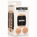Mistress Double Shot Mouth and Pussy Stroker Light packaging showcasing dual entrances and textured tunnel.