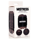 Mistress Double Shot Mouth and Pussy Stroker Dark packaging showcasing dual entrance design for ultimate pleasure.