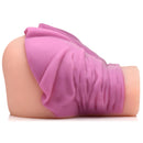 Mistress Ariana Mini Skirt Pussy and Ass Masturbator side view with pink skirt detail.
