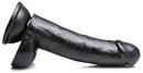 JOCK 8 Inch Dong with Balls Black, realistic design with curved shaft and round base, perfect for pleasure.