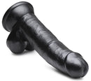 JOCK 8 Inch Dong with Balls Black displayed on a white background, showcasing its realistic design.