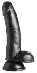 JOCK 8 Inch Dong with Balls Black realistic design with curved shaft and firm balls for ideal pleasure.