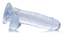 Jock C-Thru Dildo with Balls 8 Inch showcasing a clear, lifelike design for a realistic experience.