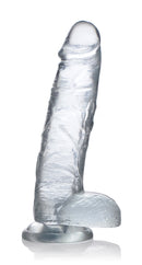 Jock C-Thru Realistic Dildo 10 Inch Clear showcasing crystal-clear transparency and realistic details.