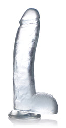 Jock C-Thru 10.5 Inch Realistic Dildo Clear with lifelike details and transparent design.