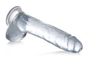 Jock C-Thru 10.5 Inch Realistic Dildo Clear featuring a crystal-clear shaft and realistic details.