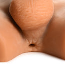 Close-up of the JOCK Male Ass Masturbator with Posable Dildo, showcasing its realistic texture and anal canal.