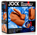 JOCK Male Ass Masturbator with Posable Dildo featuring a textured inner tunnel and realistic 7 inch dildo.