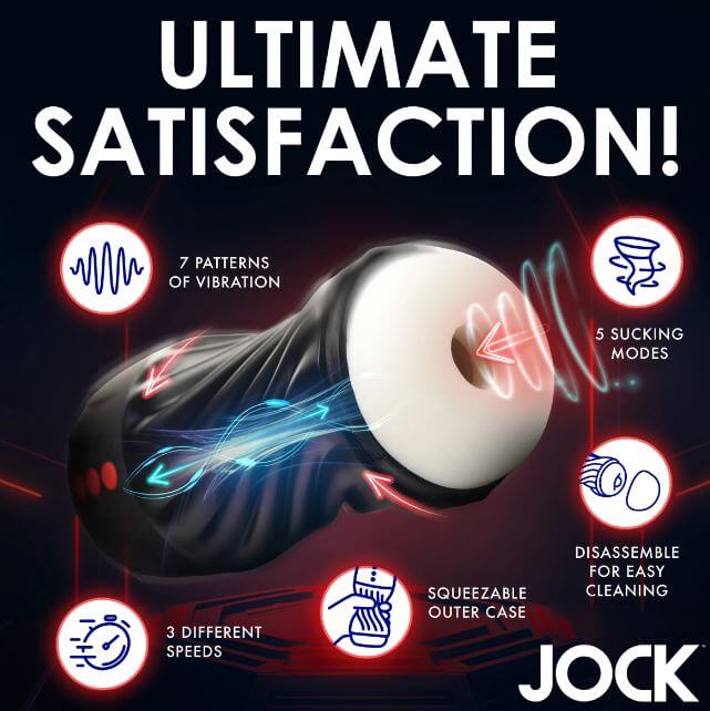 JOCK Sucking & Vibrating Masturbator – Customizable Grip, Suction, and Vibration