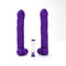 Purple penis-themed party game pieces from PLAY WIV ME Cock Tower with an hourglass timer for hilarious adult gatherings.