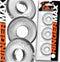 Oxballs Ringer Max 3pk Clear C-Rings - Durable, Stretchy Cock Rings for Maximum Pleasure and Support