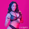 Plus size model wearing Euphoria Plus Size Chain Halter Collar & Leash, showcasing premium multi-chain harness against pink background