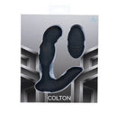 Maia Colton Prostate Massager Black in packaging showcasing its dual-motor and ergonomic design.