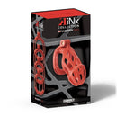Kink Chastity Convict Cock Cage Medium Orange packaging showcasing customizability and design features.