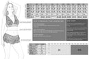 Lingerie size chart with measurements and fitting guide for Coquette Lingerie products.