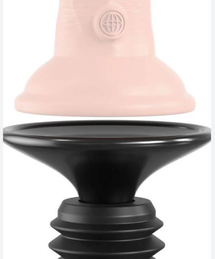 Fetish Fantasy Body Dock Handheld Thruster in Black shown with compatible suction-cup attachment mechanism.