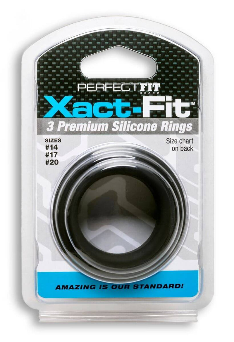 Perfect Fit Brand Xact-Fit Silicone Rings number 14, 17, and 20