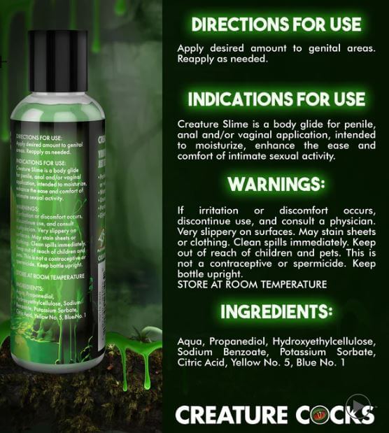 CREATURE COCKS CREATURE SLIME WATER BASED GREEN SLIME LUBE 4OZ-1