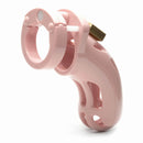 CBX The Curve pink chastity cock cage kit showcasing its innovative design and secure locking mechanism.