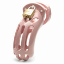Pink CBX The Curve Chastity Cock Cage Kit with lock, designed for comfort and security.