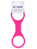 Sex & Mischief Silicone Cuffs Large Hot Pink showing bold design for playful submission and expressive kink.