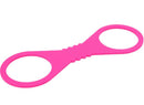 Sex & Mischief Silicone Cuffs Large Hot Pink bold dual ring restraint accessory in vibrant pink color.