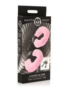 MASTER SERIES CUFFED IN FUR HANDCUFFS PINK-0