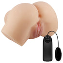 Hailey Realistic Vagina and Ass Vibrator Light, showing dual-entry openings and remote control for enhanced pleasure.