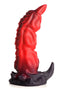 Fantasy-inspired red and black silicone dildo with silver glitter, resembling a scorpion tail - Creature Cocks King Scorpion Dildo