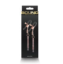 Bound Nipple Clamps DC3 Rose Gold packaging featuring adjustable nipple clamps with stylish rose gold detailing.