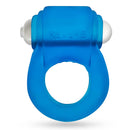 Oxballs GlowDick LED Cockring Blue Ice in vibrant blue silicone with stimulating raised nubs and built-in LED.
