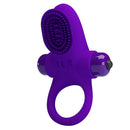 Pretty Love Vibrating Cock Ring II Purple with textured clitoral point and removable vibrator for enhanced stimulation.