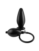 Anal Fantasy Collection Inflatable Silicone Plug Black with medical-style pump for adjustable fullness and comfort.