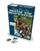 Little Genie Sexy Puzzles Men in Bed Damien 500 Piece box with jigsaw puzzle pieces and shirtless model