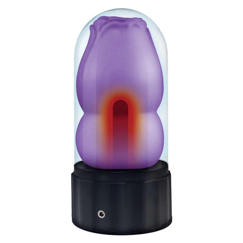 Delite Heated Rose Masturbator Purple by Nasstoys - Realistic Handheld Pleasure Toy with Warming Function in Dome Display