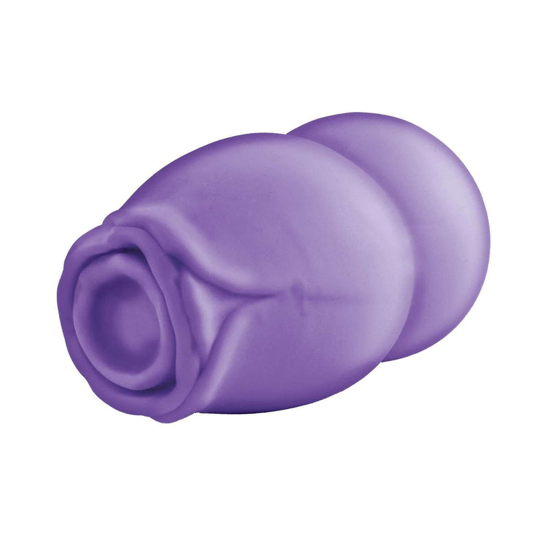 Delite Heated Rose Masturbator Purple - Realistic Handheld Pleasure with Warming Function