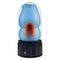 Delite Heated Rose Masturbator Blue on Display Stand Showing Internal Heating Feature