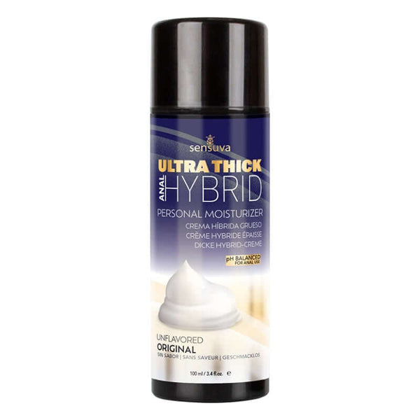 Sensuva Ultra-Thick Hybrid Personal Moisturizer 3.4 FL OZ, pH balanced for anal use, unflavored original formula.