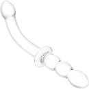 Gläs 12 Inch Girthy Ribbed G-Spot Glass Dildo with Handle Grip, Double-Ended Design for Intense Stimulation