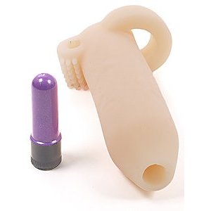 Doctor Love Vibrating Deemun Extra Girth Enhancer 6 inch by 1.5 inch with purple vibrator