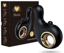 Dolce Thumping G-Vibe Black massager in packaging, featuring dual-action with 10 vibration modes for enhanced pleasure.