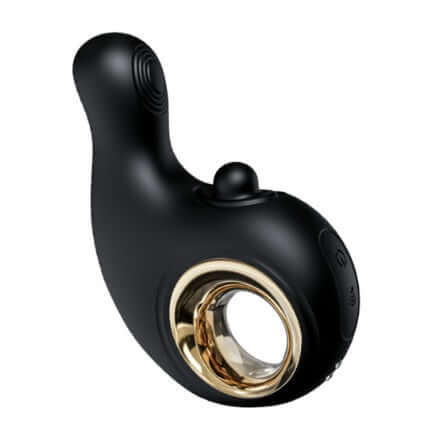 Dolce Thumping G-Vibe in black, a dual-action G-spot massager with sleek design and gold accents.