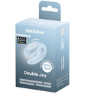 Satisfyer Double Joy App Controlled Couples Vibrator Blue packaging showcasing its features and design.