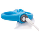 Screaming O Charged Yoga Rechargeable Vibe Ring Blue with charging port and flexible design for versatile stimulation.